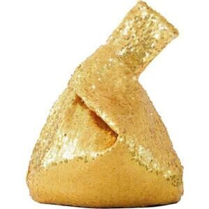 Golden Sequin Bag Wrist Handbag Glitter Clutch Purse for fashion Lovers